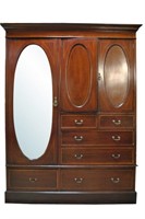 Antique English Mahogany Gents Wardrobe