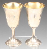 2 ALVIN M197 STERLING SILVER GOLD WASH GOBLETS