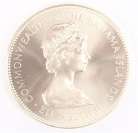 1972  BAHAMA ISLANDS ELIZABETH II SILVER $2 COIN