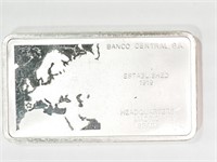 #39 Sterling Silver "Banco Central S.A." Bar