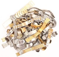 LARGE MIXED GROUPING OF MEN'S WRISTWATCH BRACELETS