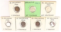 20TH C. EL SALVADOR SILVER & COPPER COINS