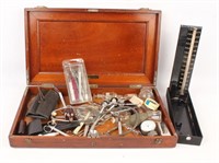 WOODEN BOX OF 20TH CENTURY MEDICAL SUPPLIES