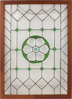 STAINED GLASS FLORAL WINDOW PANE