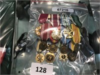 WW11 U.S MARINES 12 X MINI MEDALS WITH RIBBONS