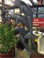 LARGE 4 DOLPHIN WATER FOUNTAIN