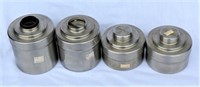 Lot of 4 Stainless Steel Film Developing Tanks