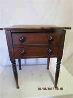 2 drawer sewing/work table attributed to James
