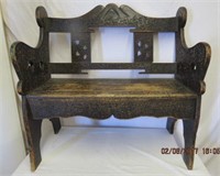Carved oriental bench 37.5 X 20 X 38"H