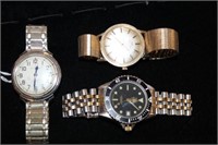 3pc Vintage Watches; two tone Tag Hauer