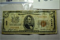 1929 FIVE DOLLAR BILL