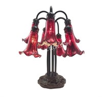Tiffany Style Mercury Glass 7-Lily Table Lamp $150
