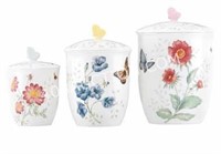 Lenox 3pc Butterfly Meadow Canisters $125