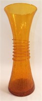 Pilgrim Glass Brown Crackle Vase