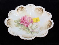 Lot, 5.25" R.S. Prussia berry bowls with pink rose