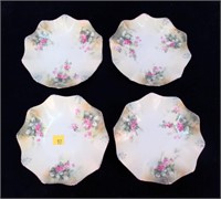 Lot, 6" R.S. Prussia plates with pink rose design,