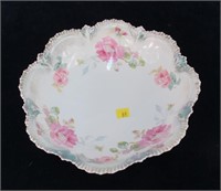10" R.S. Prussia bowl with rose decoration