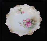 11" R.S. Prussia bowl with rose decoration