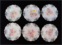 Lot, 6" R.S. Prussia plates with rose decoration,
