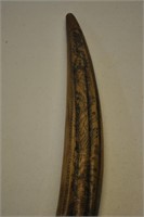 Antique Walrus Tooth Scrimshaw