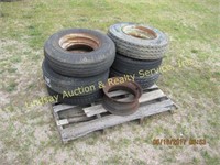Pallet of (6) 8-14.5 tires & wheels