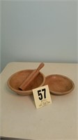 Wooden Bowl & Pedestal