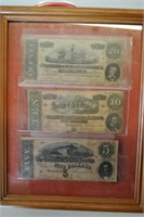 3 Genuine Confederate $20, $10, $5, Bills