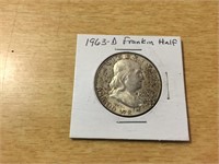 1963-D SILVER FRANKLIN Half Dollar in Case