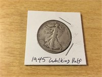 1945 SILVER Walking Liberty Half Dollar in Case