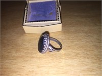Sterling Silver Ring w/ Black Stone