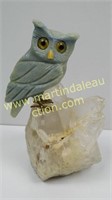 Owl On Quartz Figurine