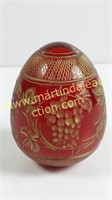 Faberge Modern Ruby Red Egg - Etched