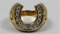 Sterling Silver Gold Plated Horseshoe Ring