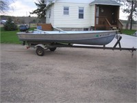 14' Aluminum Boat & Trailer w/ Merc 7.5 HP Motor