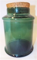 Mid Century Ohio Valley Glass Jar With Cork Lid