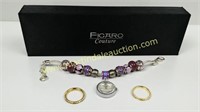 Stainless Steel Figaro Couture Bracelet & Rings