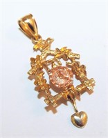 10k Gold Cuckoo Clock Pendant