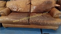 Sealy Brown Leather Sofa