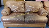 Sealy Brown Leather Love Seat