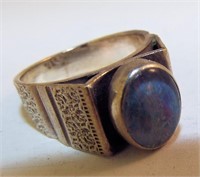 Sterling Silver & Blue Stone Ring, Snowhawk