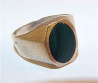 Sterling Silver And Malachite Ring