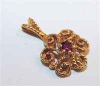 14k Gold Pendant With Ruby