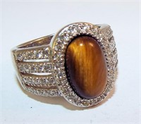 Sterling Silver And Tiger's Eye Ring