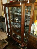 Beautiful antique curved front display cabinet