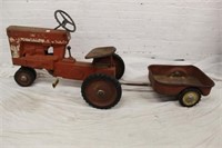 2pc Metal Farmall Tractor and Trailer