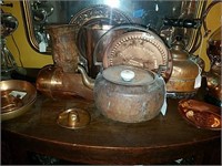 Collection of old copper items