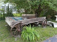 Amazing antique wooden two axle cart - this has