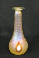 Signed Miller Art Glass Vase 10"T