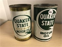 X2 Quaker State Motor Oil Cans