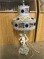 Blue Cherub Lamp